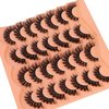 Natural Mink Lashes Fluffy D Curl False Eyelashes 6D Volume Cat Eye Lashes Wispy Faux Mink Eyelashes Curly Fake Lashes 14 Pairs Pack by Eefofnn