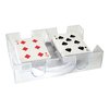 DNB Revolving Playing Card Tray - 2 Deck Plastic Rotating Canasta Card Holder