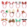Hobychild 12 PCS Christmas Headbands, Felt Xmas Head Topper, Various Design Santa Hat Reindeer Antler Bow Christmas Tree Headpieces for Women Adults Kids Christmas Party Supplies