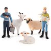 LC JoyCre 5 PCS Farm Animals Goats Figures Realistic Sheep Figurines Farm Animal Toys Farmer Lamb Model Set Farm Animals for Toddlers for Kid Boys Girls as Birthday Gifts