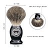 KIKC Handmade Shaving Brush - 100% Pure Badger Hair and Black Wooden Handle, can be used with Safety Razor, Straight razor, Barber Salon tool.