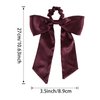 Hair Scrunchies with Bow Elastic Hair Ribbons Satin Hair Ties Bowknot Ponytail Holder Hair Scarf with Solid Color For Women Girls (Navy + wine red + black)