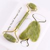 HOTACE Natural Jade Roller Gua Sha Kit Face Massager Portable Facial Skin Care Tools-XIUYU Green