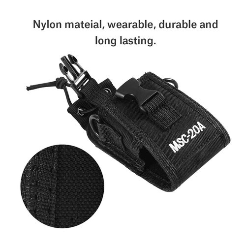 Universal Walkie Talkie Nylon Belt Case Bag with Adjustable Shoulder Strap Two Way Radio Holder Holster Case MSC-20A for Kenwood/Motorola/ HYT Two-Way Radio