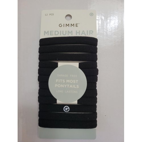 Gimme Beauty - Any Fit No Damage Hair Ties - Black Onyx - Seamless Microfiber Hair Elastic - Hair...