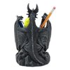Ebros Medieval Fantasy Saint George Dragon Guarding Medieval Knight Helmet Stationery Pen Holder Statue 7"Tall Office Desktop Fantasy Decor
