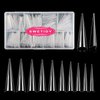 500PCS Stiletto Nail Tips SWETIDY Extra Long Nails Clear Nail Tips Half Cover Nail Tips XL Stiletto Shape Nail Tips Artificial Acrylic Nails Pointed Press On Nails for Halloween Nail Salon and Home DIY 10 Sizes with Box