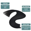 GEELOOK Tape in Hair Extensions Human Hair 14 inch Skin Weft Tape in Straight Thick Natural Hair Extensions with 12 Pieces Replacement Tape 20pcs 50g Natural Black #1B