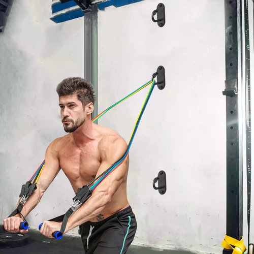 Resistance Bands Wall Anchor, Workout Anchors for Resistance Bands Stainless Steel Wall Mount Anchor for Suspension Training, Body Weight Straps, Home Gym, Physical Therapy Exercise and Stretching