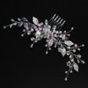 JWICOS Leaf Bride Wedding Hair Comb Rhinestone Beads Hair Pieces Wedding Headpiece for Brides Crystal Hair Accessories for Women and Girls