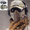 AOUTACC Airsoft Protective Gear Set, Half Face Mesh Mask with Ear Protection and Tactical Goggles for Adult Men Women BBS Paintball Shooting CS Survival Games Cosplay (ACU)