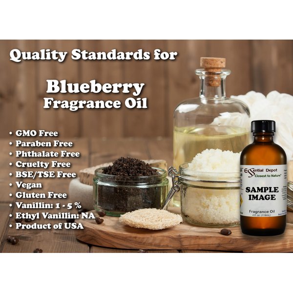 Blueberry Fragrance Oil - 4 oz - Supplied in 4 oz. Amber Glass Bottle with Black Phenolic Cone Lined and Safety Sealed Cap.