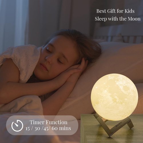 mono living Moon Lamp for Adult, 4.7 Inch 16 Color 3D Led Bedroom Décor Night Light Ball, Valentines Day Gift Cool Nursery Lamp Fun Desk House Room Aesthetic, Couple Boy Teen Girl Birthday Decoration