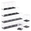 Dicunoy 20 PCS Minifigure Display Case, Single Plastic Small Action Figure Storage Case, Stackable Clear Building Block Display Box for Action Figures, Collectibles, Rocks Display