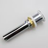 Polished Chrome Pop Up Sink Drain without Overflow, Bathroom Faucet Vessel Vanity Sink Drain Stopper