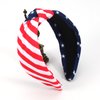Lonext Independence Day Knotted Headband for Women Halloween Twist Turban Headband Elastic Wide Hair Hoop (Twill without rhinestones)