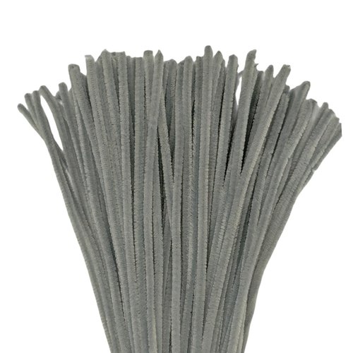 Gray Chenille Stems Pipe Cleaners, 12 Inch Colored Pipe Cleaners Pastel Craft Supplies, 200 Pcs Pastel Pipe Cleaners for Crochet Projects, Holiday Wreath, DIY Art Craft