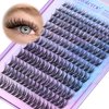 Pawotence Lash Clusters Wispy 9-16mm Individual Lashes Cluster Eyelash Extensions 192pcs Lash Extension DIY Soft Natural Eyelash Clusters with Thin Band