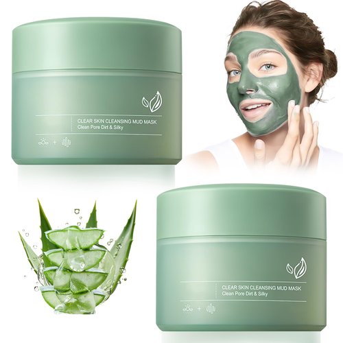 iaredon 2 Pcs Color Correcting Treatment Cream, Hydrating Color Correcting Cream, Soothing Facial Cream Green Moisturizer Cleaning Facial Mud Mask for All Skin Types