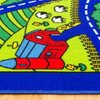 Champion Rugs Kids/Baby Room/Daycare/Classroom/Playroom Area Rug. City. Roads. Map. Train Tracks. Cars. Play Mat. Fun. Educational. Non-Slip Gel Back. Blue (5 Feet X 7 Feet)