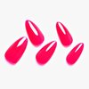GLAMERMAID Jelly Press on Nails Almond - Handmade Gel Nails Series | Hot Pink Fake Nails Medium Short Length Solid Red Acrylic False Nail Kits Stick Glue on Nails Sets Reusable Full Cover for Women