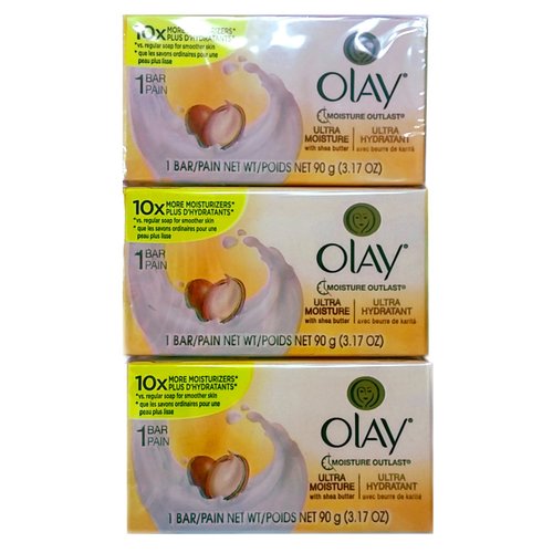 Olay Ultra Moisture Shea Butter Beauty Bar 3.17 oz (3 Bars)