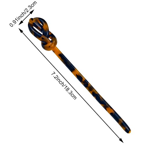 Acetic Hair Stick, Tortoise Shell Leopard Print French Hairpin Bamboo Shape Hair Chopsticks Japanese Chinese Hairpin Decorative accessories for Women Girls Long Thick Hair Updo
