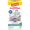 Glad ForceFlex MaxStrength with Clorox Tall Kitchen Drawstring Trash Bags, 13 Gallon Grey Trash Bags, Eucalyptus and Peppermint Scent, 34 Count