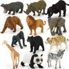 Small Montessori Animal Figures with Flash Cards, Realistic Animal Figurines Toys, Montessori Materials Homeschool Preschool Science Educational Matching Game for Toddler Kids (Zoo)