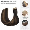 DOORES Hair Extensions Tape in Human Hair Balayage Dark Brown to Chestnut Brown 20pcs 50g 20 Inch Silky Straight Tape in Human Hair Extensions Natural Hair Skin Weft