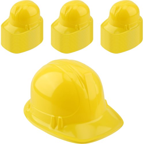 56 Pieces Kids Toy Construction Hats Bulk Plastic Construction Hats Worker Hard Hat for Boys Girl...