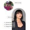 YYHR Short Bob Wig With Bangs 10" Black Mix Brown Yaki Straight Hair Daily Costume Wig Soft Light Synthetic Hair Replacement Wigs Heat Resistant (10 Inch, F1B/30)