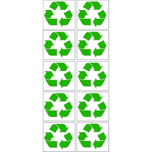 Rogue River 10 Pack Green Vinyl Recycle Bin Decal Stickers 3" Trash Can Indoor Outdoor Home Office 3" 10 Pack