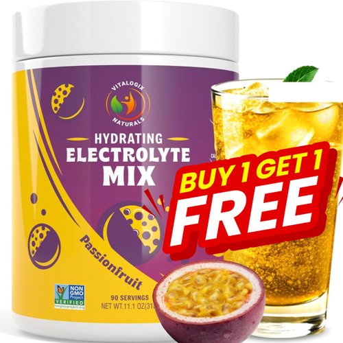 Electrolytes Powder No Sugar - Passion Fruit Hydration Powder | Sugar-Free Electrolyte Mix, Zero Sugar, Keto & Vegan Electrolyte Drink, Clean Natural Hydration for Instant Rehydration - 90 Servings