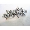 Generic Bronze gold or silver flower leaf crystal hair clip barrette bridal hair clip (Primary color: Silver/clear crystal)