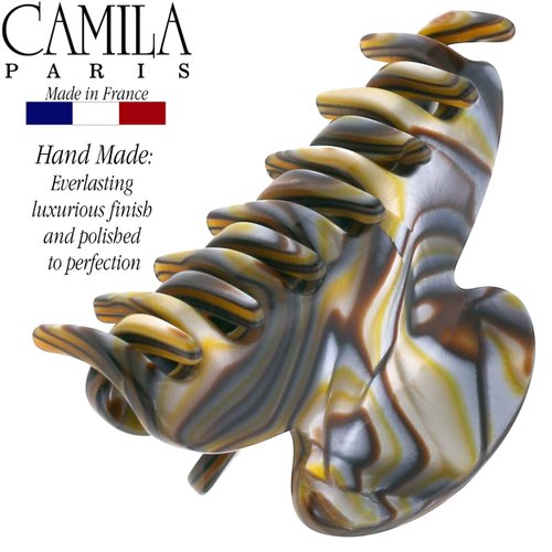 Camila Paris CP3061 French Hair Clip for Women, Handmade, Onyx, Small, Girls Hair Claw Clips Jaw, Durable Styling Hair Accessories for Women, Strong Hold No Slip Grip, Made in France