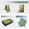 MSTRCORA Exquisite Gold Foil Tarot Cards - Luxury Tarot Card Deck Waterproof PET Material, Splendid Classic Tarot Deck & Gold Foil Tarot Decks for Beginners (Cyan Moon)