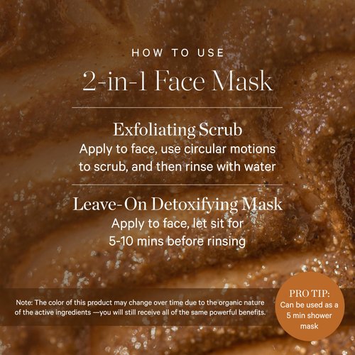 KORA Organics Turmeric Brightening & Exfoliating Mask, Multi-Use Facial Scrub, Polish & Illuminate, Certified Organic Exfoliating Face Mask, Cruelty Free, 1.01 fl oz