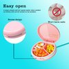Serfeymi 3 Compartment Waterproof Cute Small Pill Box for Purse & Pocket,Travel Portable and Multifunctional Pill Case Holder for Vitamins, Fish Oil, Supplements, Pearls-Pink