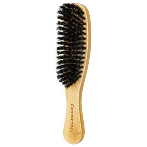 Boar Bristle Slick Back Hair Brush for Create a Sleek Frizz Free Hairstyle, Smoothing & Sleek Ponytail Bun Hairbrush with Wide 7 rows of bristle bristles for Sectioning & Parting for Women
