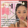 Hair Wax Stick & Hair Styling Combs Set 4 Pcs,Moisturizing Non-Greasy Hair Styling Wax Stick for Edge Control on Wigs And Hair,Lightweight Hair Slick Balm Stick for Flyaways Edge Frizz Hair