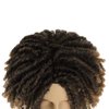 GNIMEGIL Short Dreadlocks Wig for Black Man Afro Bob Ombre Light Brown Crochet Twist Hair Braided Wig Natural Synthetic Wig Breaking Street Dance Breathable Wig Cap