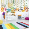30Pcs Jungle Animals Theme Party Decoration,Safari Hanging Swirl Ceiling Whirl Party Supply for Boy Birthday Party Decorations, Baby Shower Party Hanging Decor