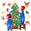 Max Fun DIY Felt Christmas Tree Set Plus Tic-Tac-Toe Games for Kids Toddlers Wall Hanging Decorations Felt Craft Kits for Xmas Party Favors