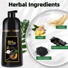 KAISASA Black Hair Dye Shampoo 3 in 1 for Gray Coverag Color Shampoo for Women/Men Instant Herbal Semi Permanent champu para canas