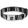 Dog Collar Seatbelt Buckle Zebra 11 to 17 Inches 1.0 Inch Wide