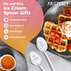 PRSTENLY Gifts for Boyfriend Girlfriend Christmas, Couples Gift Ideas for Husband Wife Wedding Anniversary Engagement, 2 Pcs His and Hers Ice Cream Spoon Valentines Day Gifts for Her Him Couples