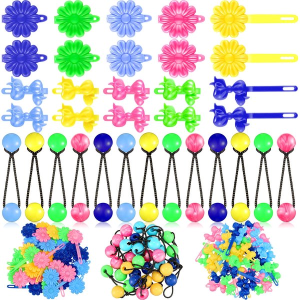 100 Pcs Self Hinge Hair Barrettes for Girls, Hair Knockers for Girls, Plastic Hair Barrettes Baby Girl Barrettes 80s 90s Flower Bow Cartoon Design Hair Pins for Baby Girls Toddlers (Cute)