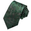 JEMYGINS Dark Green Paisley Tie Wedding Business Silk Necktie and Pocket Square, Hankerchief with Tie Clip Sets for Men(7)