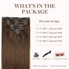 GOO GOO Clip in Hair Extensions Real Human Hair, 16inch 120g 7Pcs, 4A Chocolate Brown, Remy Human Hair Extensions Clip ins for Women, Natural Human Hair